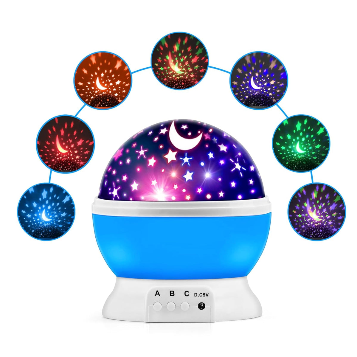 Lampara proyectora de Lunas y estrellas